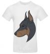 Men's T-Shirt Doberman portrait White фото