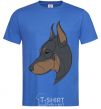 Men's T-Shirt Doberman portrait royal-blue фото