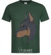 Men's T-Shirt Doberman portrait bottle-green фото