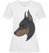 Women's T-shirt Doberman portrait White фото