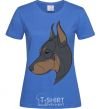 Women's T-shirt Doberman portrait royal-blue фото