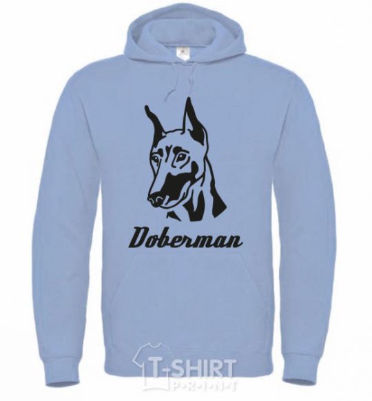 Men`s hoodie DOBERMAN sky-blue фото