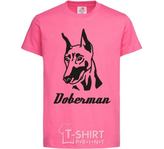 Kids T-shirt DOBERMAN heliconia фото