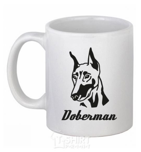 Ceramic mug DOBERMAN White фото