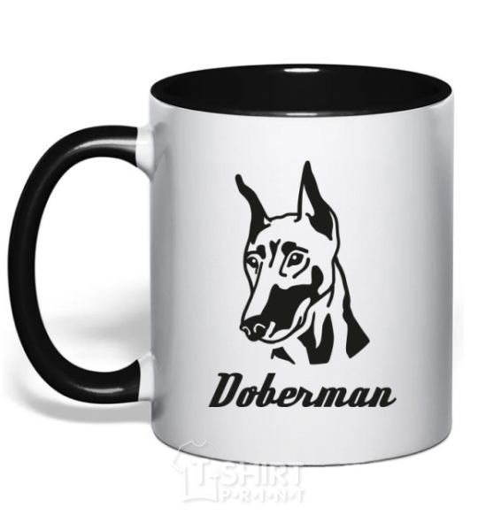 Чашка с цветной ручкой DOBERMAN Черный фото