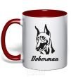 Чашка с цветной ручкой DOBERMAN Красный фото