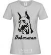 Women's T-shirt DOBERMAN grey фото