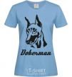 Women's T-shirt DOBERMAN sky-blue фото