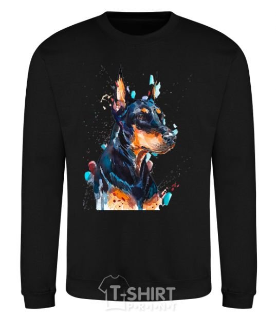 Sweatshirt Watercolor doberman black фото