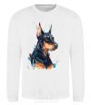 Sweatshirt Watercolor doberman White фото