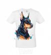 Мужская футболка Watercolor doberman Белый фото