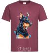 Мужская футболка Watercolor doberman Бордовый фото