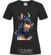 Women's T-shirt Watercolor doberman black фото