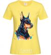 Women's T-shirt Watercolor doberman cornsilk фото