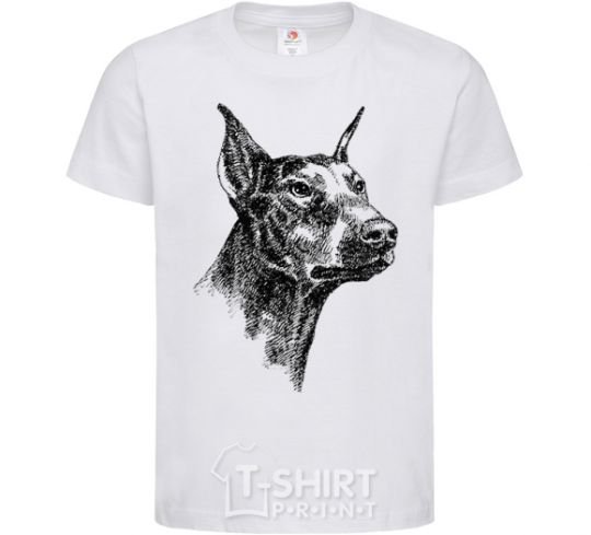 Kids T-shirt A Doberman's muzzle White фото