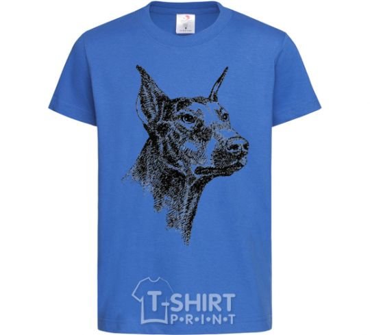 Kids T-shirt A Doberman's muzzle royal-blue фото