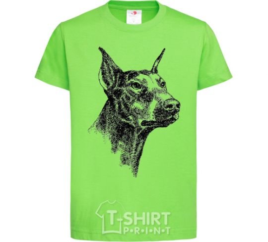 Kids T-shirt A Doberman's muzzle orchid-green фото