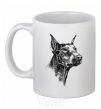 Ceramic mug A Doberman's muzzle White фото