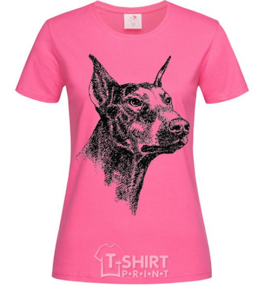 Women's T-shirt A Doberman's muzzle heliconia фото