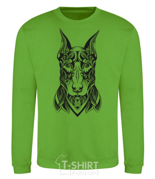 Sweatshirt Blackrcolor doberman orchid-green фото