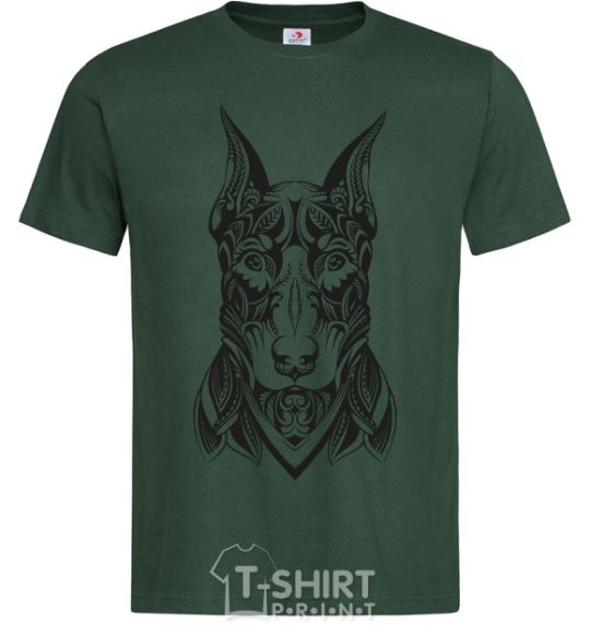 Men's T-Shirt Blackrcolor doberman bottle-green фото