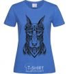 Women's T-shirt Blackrcolor doberman royal-blue фото