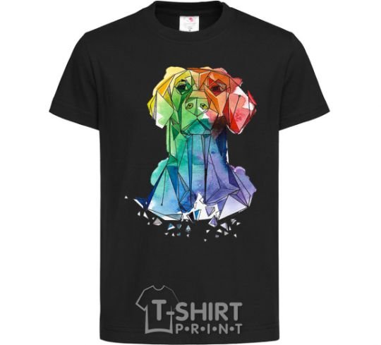 Kids T-shirt Labrador colored black фото