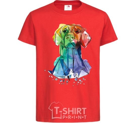 Kids T-shirt Labrador colored red фото