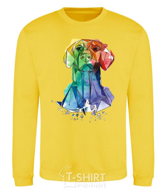 Sweatshirt Labrador colored yellow фото