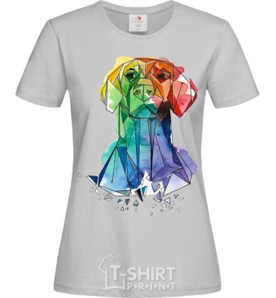 Women's T-shirt Labrador colored grey фото