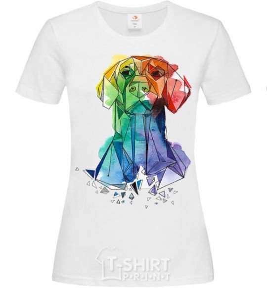 Women's T-shirt Labrador colored White фото