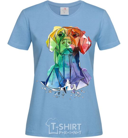 Women's T-shirt Labrador colored sky-blue фото