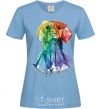 Women's T-shirt Labrador colored sky-blue фото