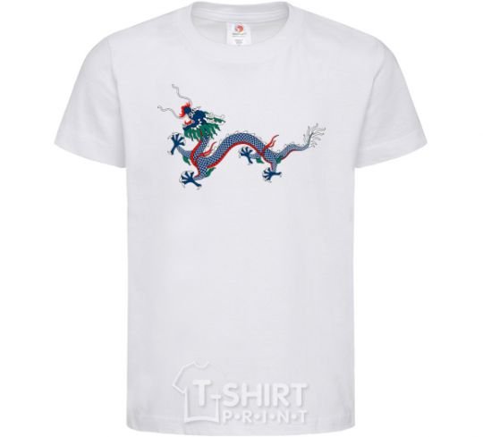 Kids T-shirt Colored Dragon White фото