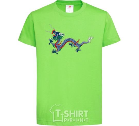 Детская футболка Цветной Дракон Лаймовый фото