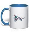 Mug with a colored handle Colored Dragon royal-blue фото