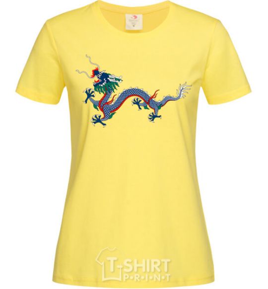 Женская футболка Цветной Дракон Лимонный фото