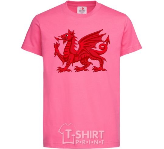 Детская футболка Красный Дракон Ярко-розовый фото