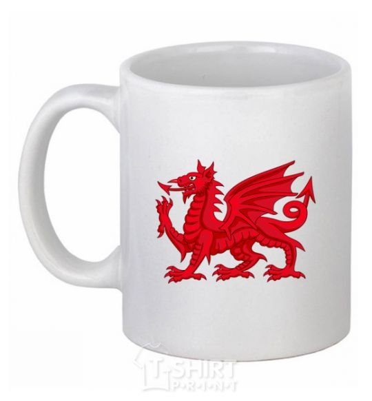 Ceramic mug Red Dragon White фото