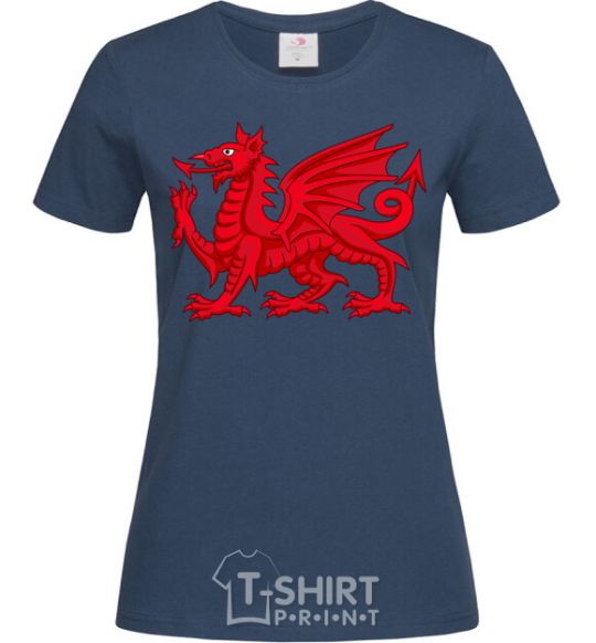 Women's T-shirt Red Dragon navy-blue фото