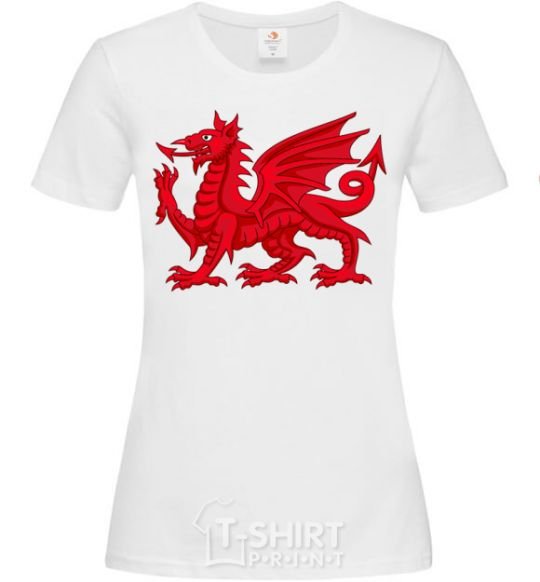Женская футболка Красный Дракон Белый фото