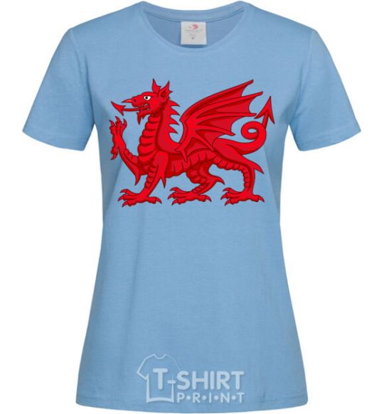 Women's T-shirt Red Dragon sky-blue фото