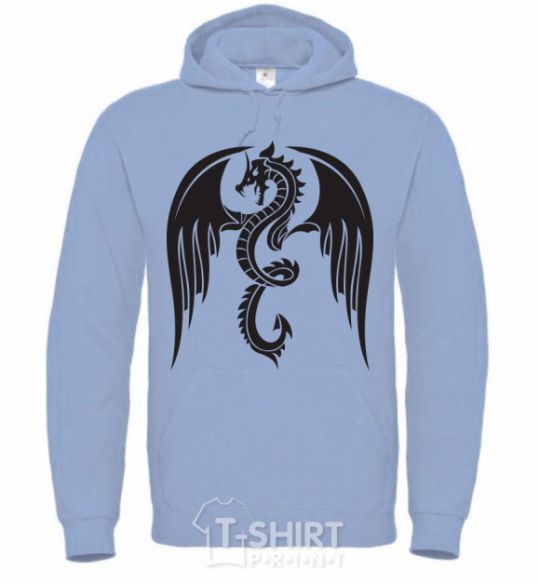 Men`s hoodie Dragon Wings sky-blue фото