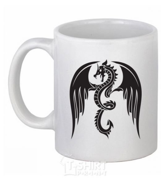 Ceramic mug Dragon Wings White фото