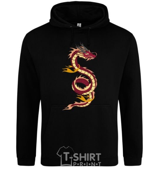 Men`s hoodie Burgundy Dragon black фото