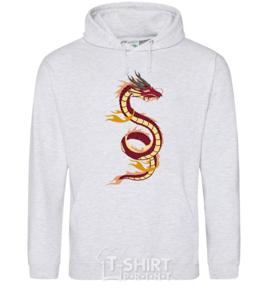 Men`s hoodie Burgundy Dragon sport-grey фото