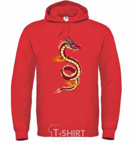 Men`s hoodie Burgundy Dragon bright-red фото