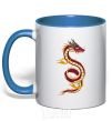 Mug with a colored handle Burgundy Dragon royal-blue фото