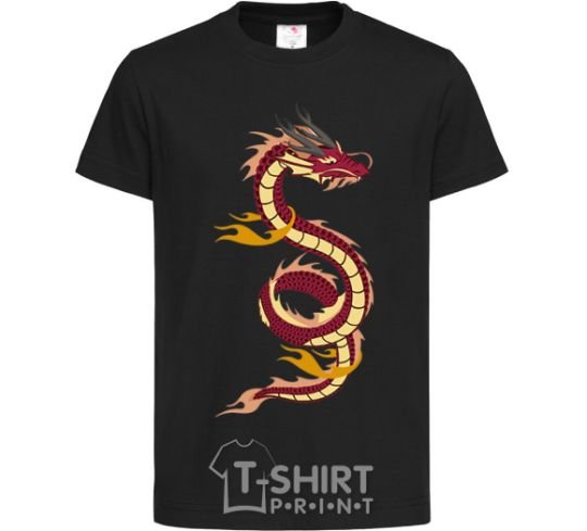 Kids T-shirt Burgundy Dragon black фото