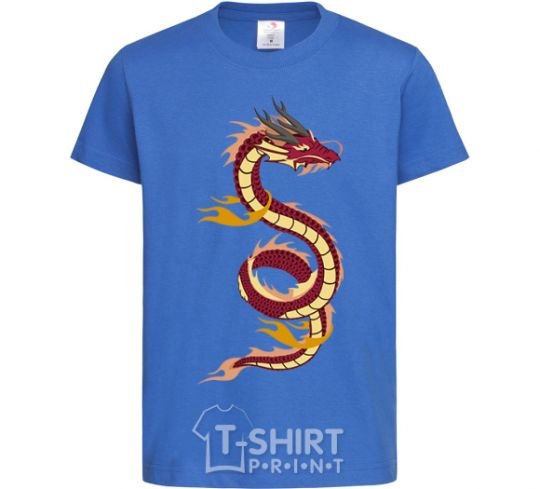 Kids T-shirt Burgundy Dragon royal-blue фото